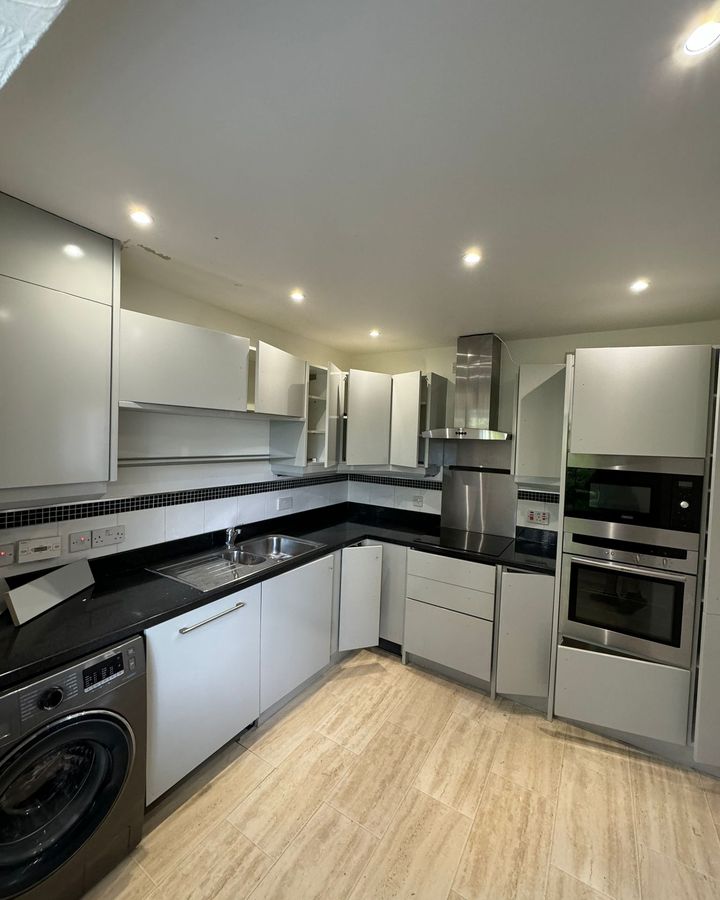 After: a light grey finish